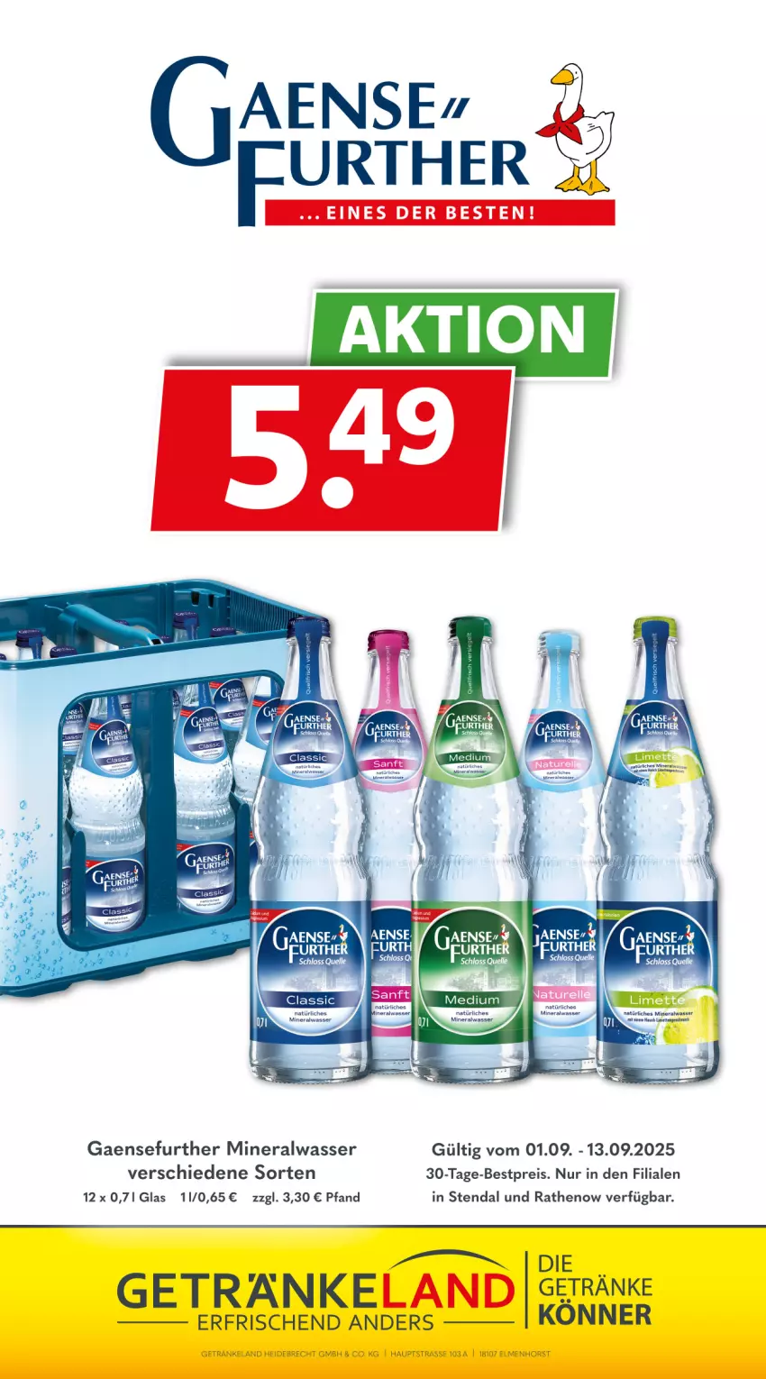 Aktueller Prospekt Getraenkeland - von 31.08 bis 12.09.2025 - strona 13 - produkty: Alwa, bestpreis, eis, Elan, getränk, getränke, mac, mineralwasser, natürliches mineralwasser, reis, Ti, wasser
