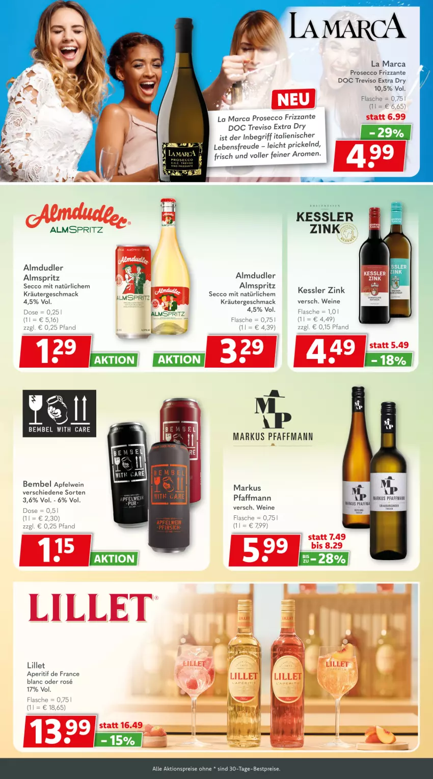 Aktueller Prospekt Getraenkeland - von 31.08 bis 12.09.2025 - strona 9 - produkty: ACC, aktionspreis, almdudler, aperitif, apfel, apfelwein, bestpreis, bestpreise, bier, burgunder, ecco, eis, flasche, frizzante, grauburgunder, kräuter, lillet, mac, prosecco, reis, Ti, wein, weine