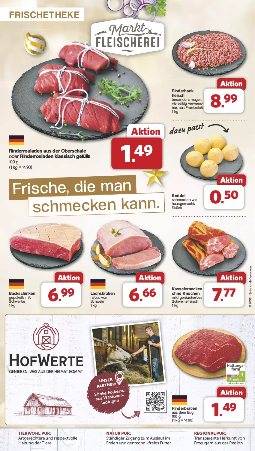 Aktueller Prospekt Famila - Prospekte - von 16.12 bis 24.12.2024 - strona 4 - produkty: braten, eis, ente, fleisch, hackfleisch, kasseler, Knödel, lachs, Lachsbraten, mac, natur, rind, rinder, rinderbraten, rinderhackfleisch, Rinderroulade, rinderrouladen, rouladen, rwe, Schal, Schale, schinken, schwein, schweine, schweinefleisch, Ti, Tiere, wein, weine