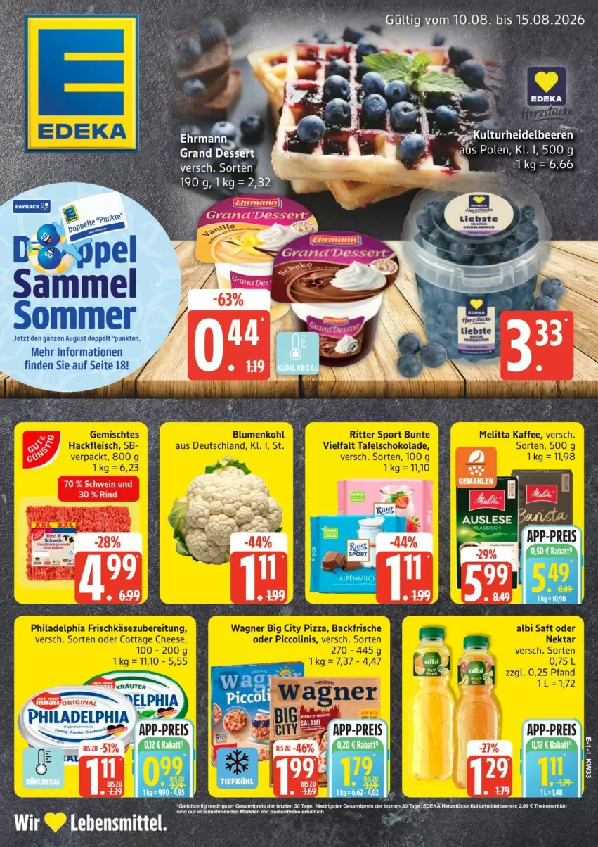 Aktueller Prospekt Edeka - Prospekte - von 10.08 bis 15.08.2026 - strona 1 - produkty: beere, beeren, heidelbeere, heidelbeeren, lebensmittel, rind, tee