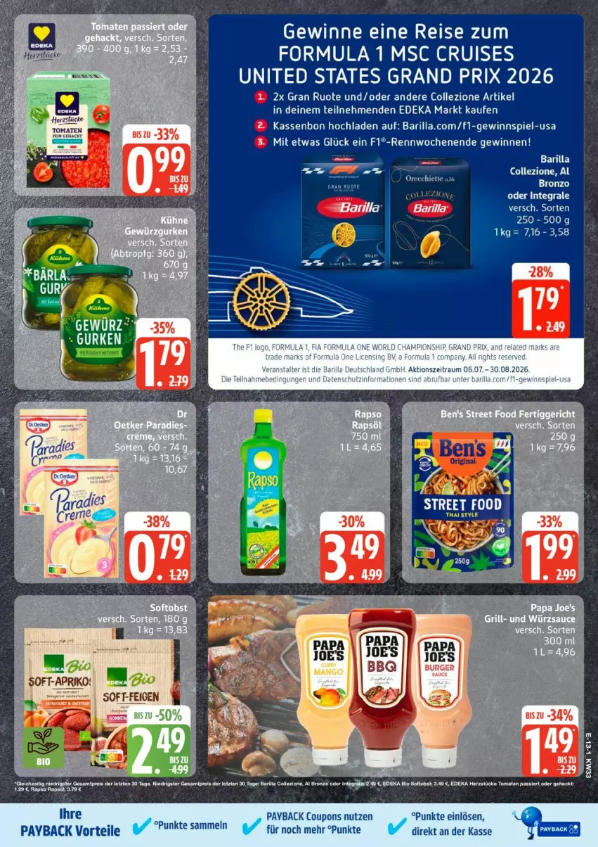 Aktueller Prospekt Edeka - Prospekte - von 10.08 bis 15.08.2026 - strona 17 - produkty: barilla, coupon, coupons, deka, eis, gewinnspiel, payback, reis, Ti