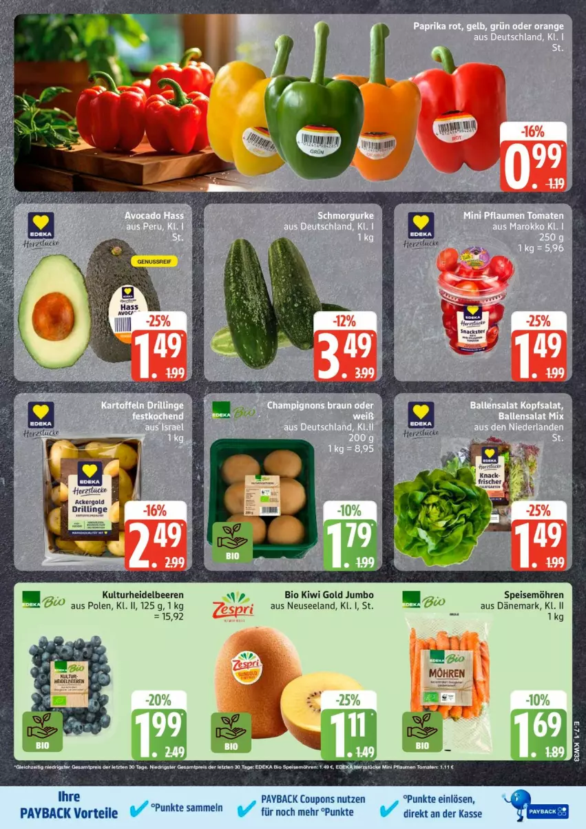 Aktueller Prospekt Edeka - Prospekte - von 10.08 bis 15.08.2026 - strona 9 - produkty: beere, beeren, bio, coupon, coupons, eis, Elan, heidelbeere, heidelbeeren, jumbo, kiwi, Kiwi Gold, möhren, nuss, payback, speisemöhren