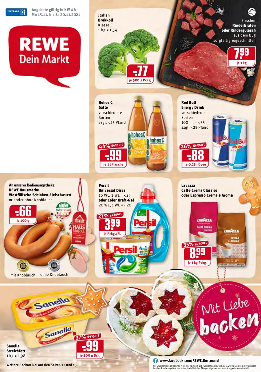 Aktueller Prospekt Rewe - Diese Woche im Angebot! - von 15.11 bis 20.11.2021 - strona 1