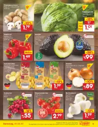 Gazetka promocyjna Netto Marken-Discount - Filial-Angebote - Gazetka - ważna od 05.03 do 05.03.2022 - strona 5 - produkty: angebot, asti, avocado, bio, braun, champignon, champignons, champignons braun, eis, eisbergsalat, kartoffel, kartoffeln, knoblauch, paprika, paprika rot, radieschen, rispentomaten, sac, salat, Schal, Schale, speisekartoffeln, Ti, tomate, tomaten, ZTE, zwiebel, zwiebeln