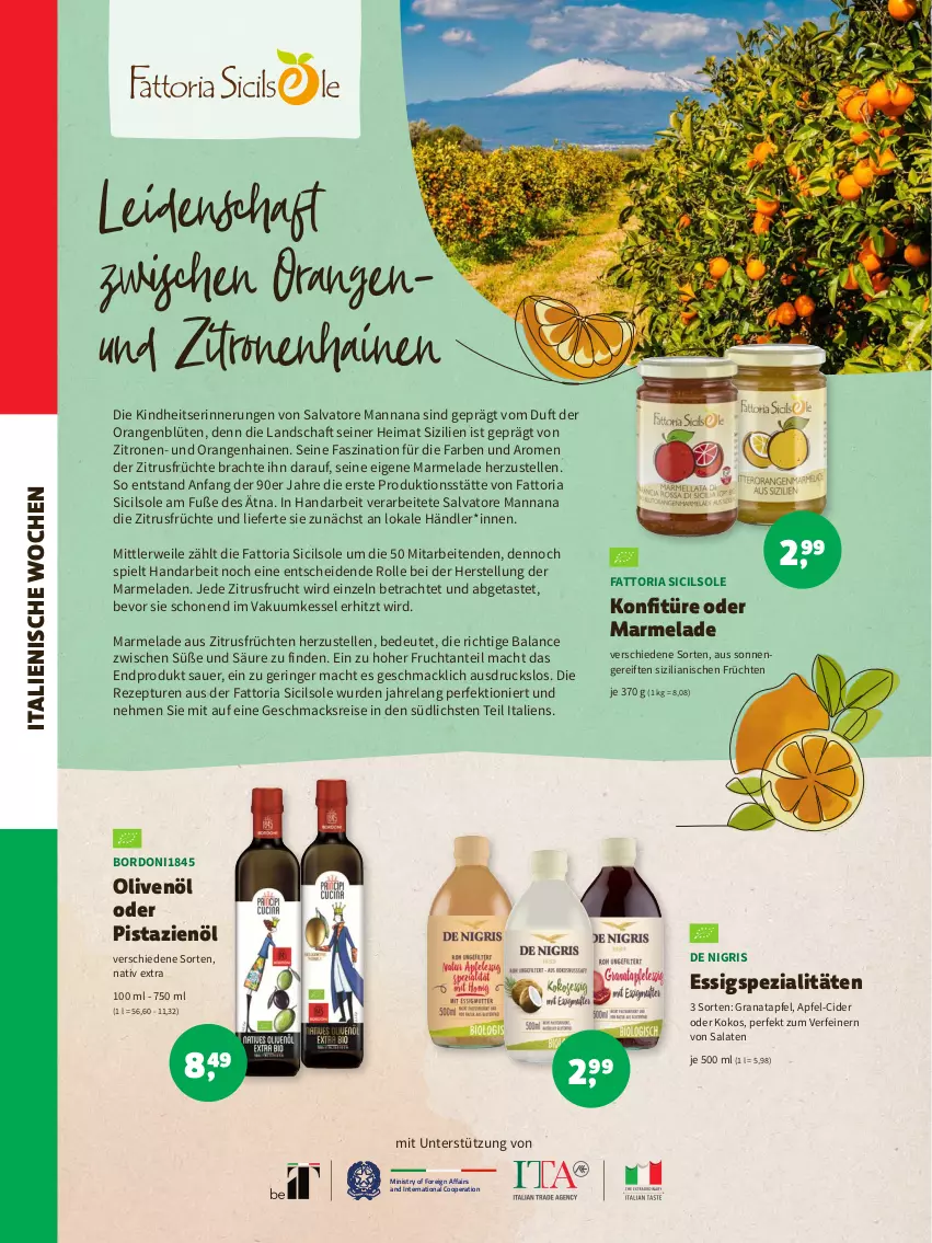 Aktueller Prospekt Denns Biomarkt - Prospekte - von 17.08 bis 30.08.2022 - strona 12 - produkty: apfel, auer, Blüte, cider, eis, Elan, elle, essig, frucht, früchte, früchten, grana, granatapfel, kokos, konfitüre, mac, marmelade, olive, oliven, olivenöl, orange, orangen, pistazien, Rana, reis, rel, rezept, Ria, ring, rwe, salat, salate, Spezi, Ti, zitrone, zitronen