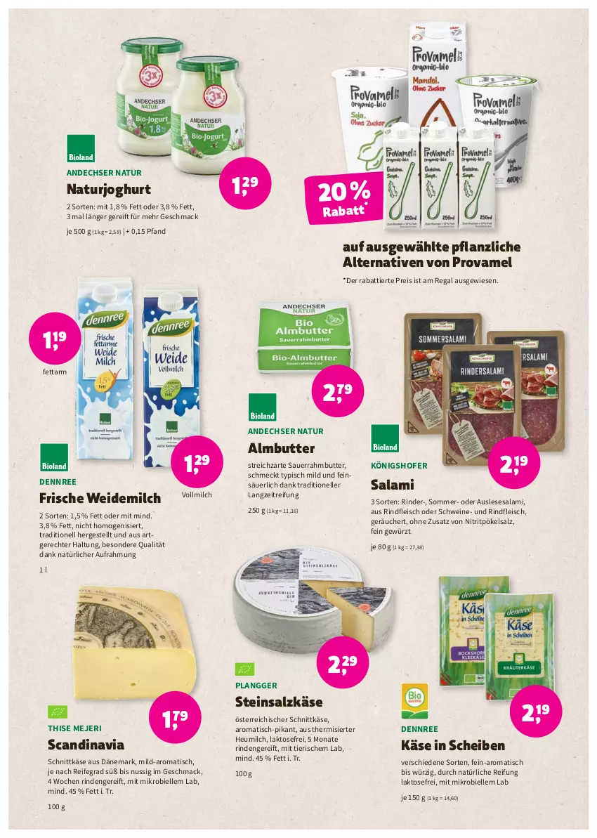 Aktueller Prospekt Denns Biomarkt - Prospekte - von 17.08 bis 30.08.2022 - strona 3 - produkty: andechser natur, auer, butter, dennree, eis, elle, fleisch, gewürz, Heu, heumilch, joghur, joghurt, Käse, mac, milch, natur, naturjoghurt, nuss, österreichischer schnittkäse, regal, reis, rind, rinder, rindfleisch, salami, salz, Sauerrahm, schnittkäse, schwein, schweine, Steinsalzkäse, Streichzart, Ti, tisch, vollmilch, weidemilch, wein, weine