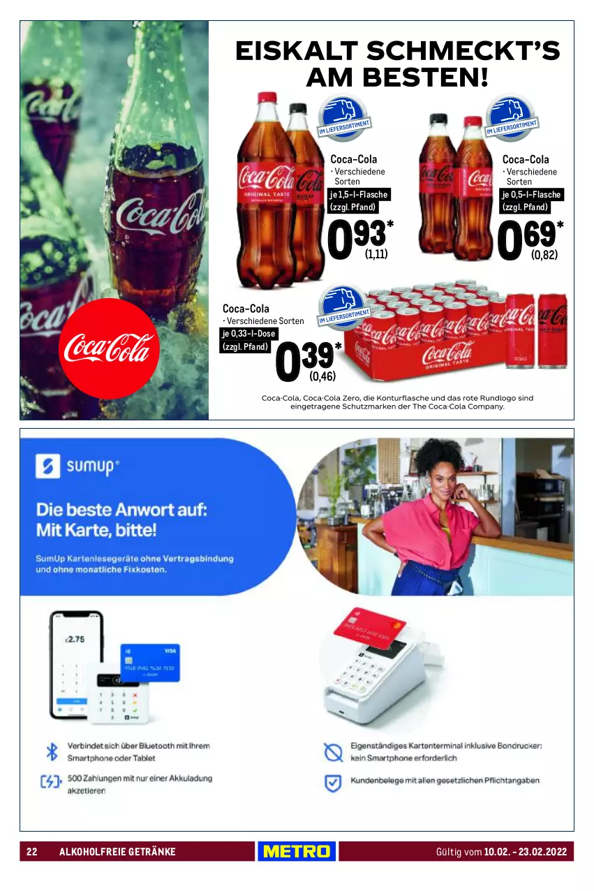 Aktueller Prospekt Metro - GastroJournal - von 10.02 bis 23.02.2022 - strona 22 - produkty: alkohol, alkoholfreie getränke, coca-cola, cola, flasche, getränk, getränke, Ti