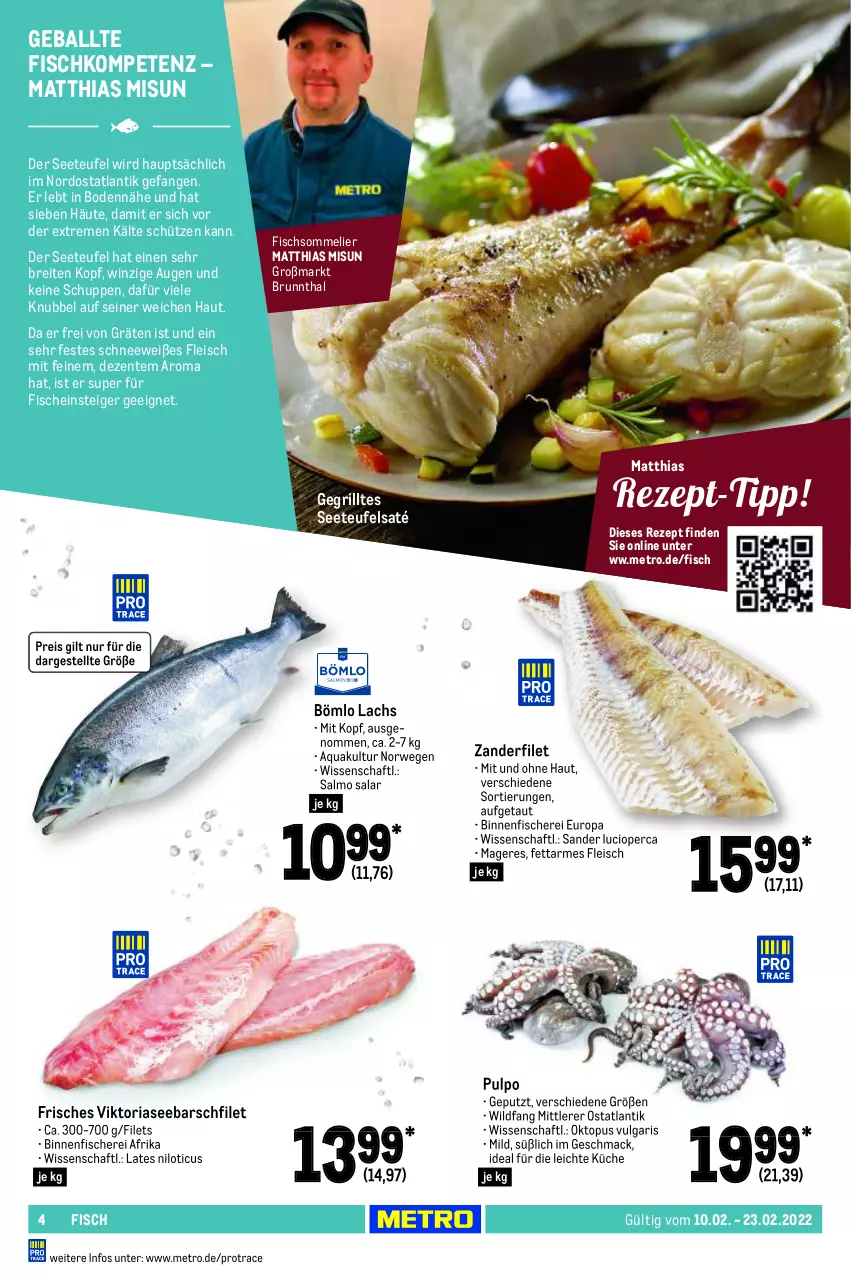 Aktueller Prospekt Metro - GastroJournal - von 10.02 bis 23.02.2022 - strona 4 - produkty: aqua, ball, Brei, eis, ente, filet, filets, fisch, fische, Fischer, fleisch, grill, küche, lachs, LG, mac, Metro, reis, rezept, Ria, rwe, Schere, Schütze, Ti, Wild, Zander