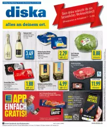 Gazetka promocyjna Diska - Prospekte - Gazetka - ważna od 24.12 do 24.12.2022 - strona 1 - produkty: aktionspreis, angebot, angebote, Becher, butter, dallmayr, dallmayr prodomo, eis, eisbergsalat, ferrero, flasche, freixenet, kaffee, prodomo, reis, rind, rinder, salat, salz, sekt, Streichzart, Ti, weihenstephan, ZTE