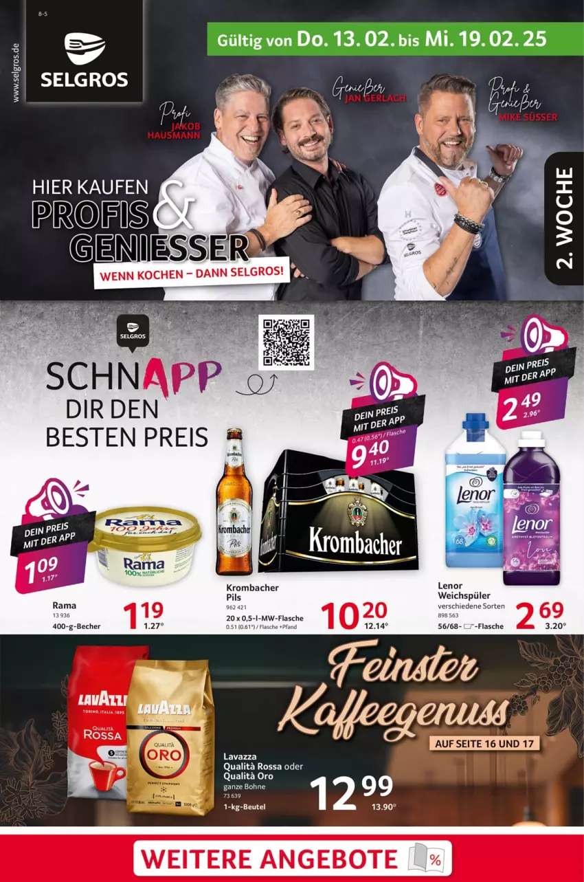 Aktueller Prospekt Selgros - Food - von 13.02 bis 19.02.2025 - strona 1 - produkty: angebot, angebote, Becher, eis, flasche, krombache, krombacher, LG, mw-flasche, pils, reis, Ti, weichspüler