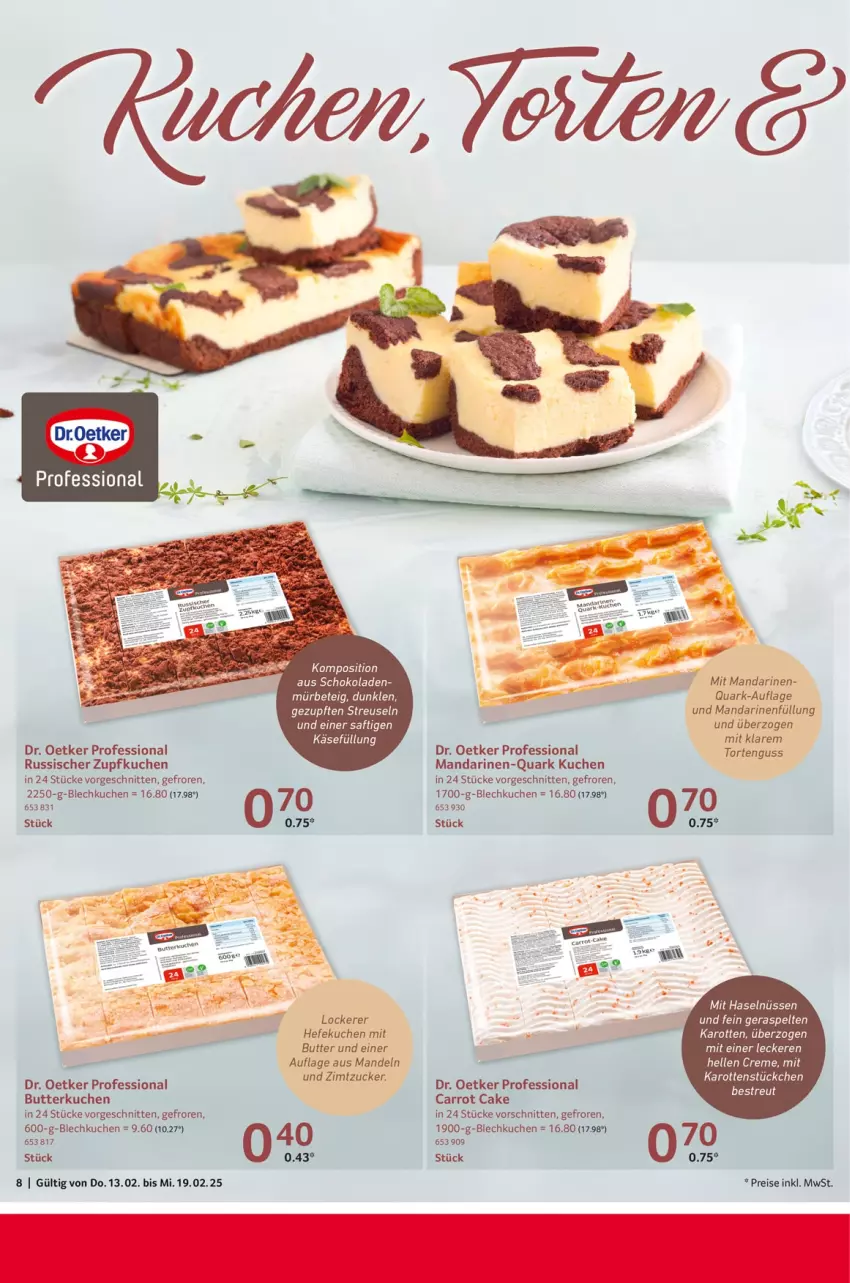 Aktueller Prospekt Selgros - Food - von 13.02 bis 19.02.2025 - strona 8 - produkty: butter, creme, Dr. Oetker, eis, elle, Hefe, karotten, Käse, kuchen, mandarine, mandarinen, mandel, mandeln, quark, reis, saft, schnitten, schoko, schokolade, schokoladen, Ti, torte, tortenguss