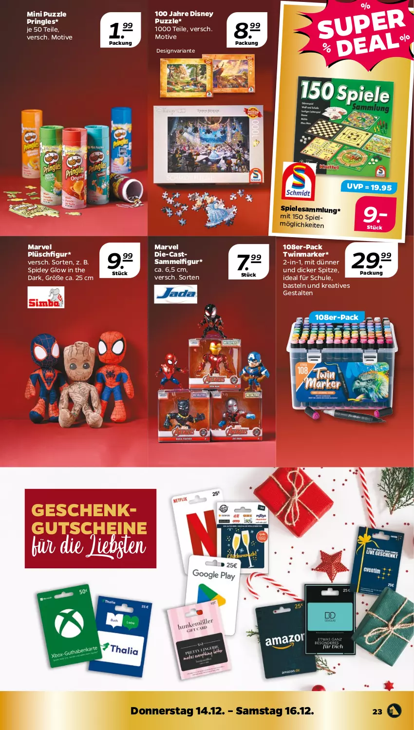 Aktueller Prospekt Netto - Woche 50 - von 11.12 bis 16.12.2023 - strona 23 - produkty: disney, gutschein, gutscheine, Plüsch, pringles, Puzzle, Ria, ring, Spiele, Ti