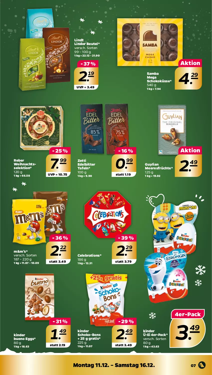 Aktueller Prospekt Netto - Woche 50 - von 11.12 bis 16.12.2023 - strona 7 - produkty: beutel, früchte, Kinder, kinder bueno, lindor, lindt, meeresfrüchte, schoko, schoko-bons, Ti