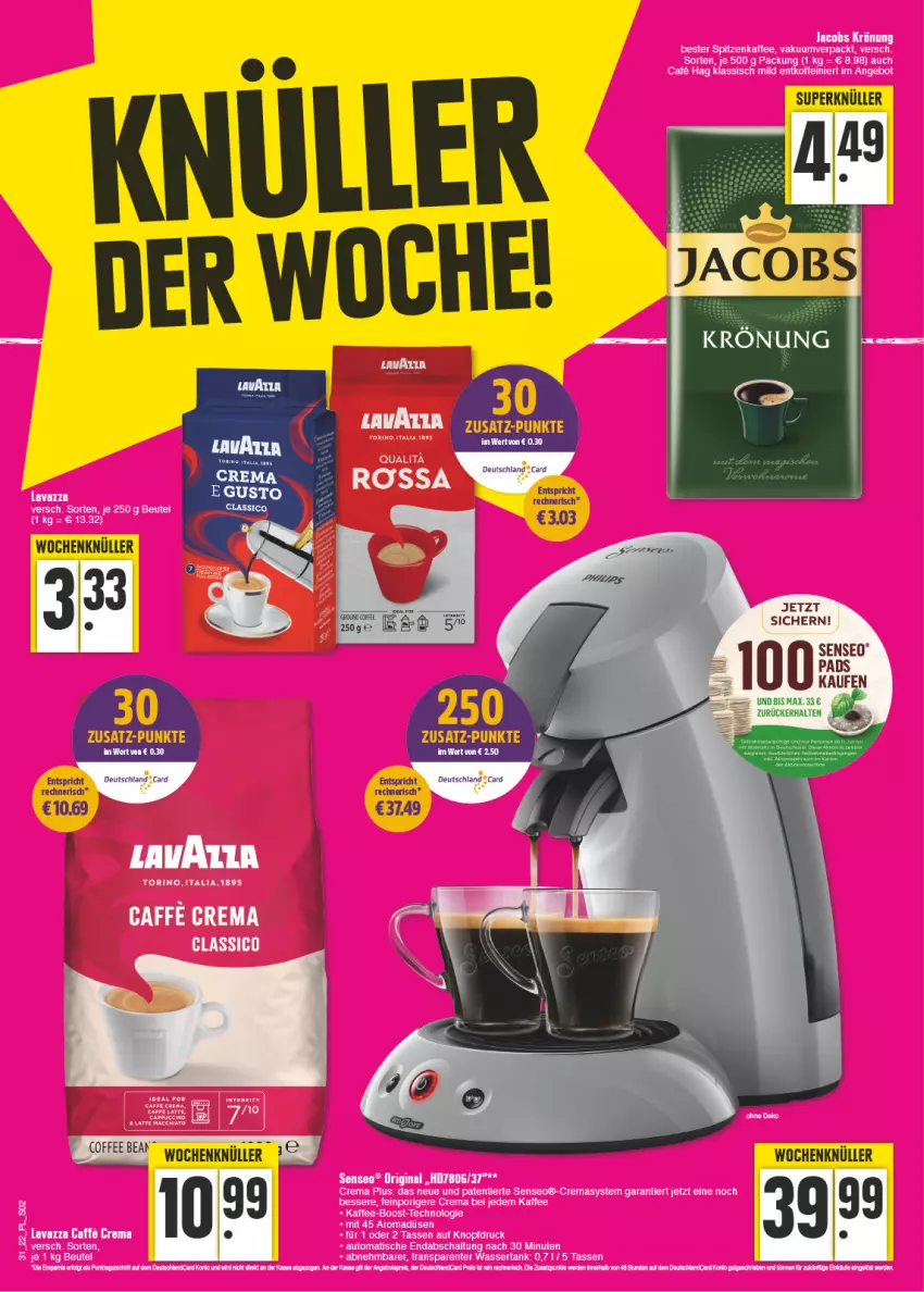 Aktueller Prospekt E Center - Angebote der Woche - von 01.08 bis 06.08.2022 - strona 2 - produkty: deutschland card, ente, senseo