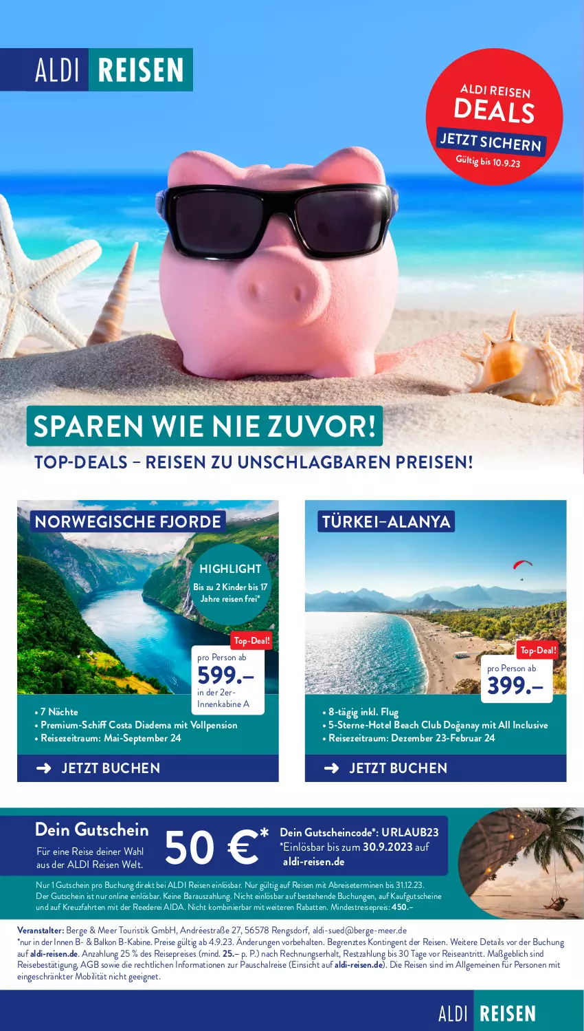 Aktueller Prospekt AldiSud - NÄCHSTE WOCHE - von 04.09 bis 09.09.2023 - strona 28 - produkty: aldi, Brei, buch, diadem, eis, gutschein, gutscheine, Kinder, kreuzfahrten, LG, reis, rwe, Schal, Ti, ZTE