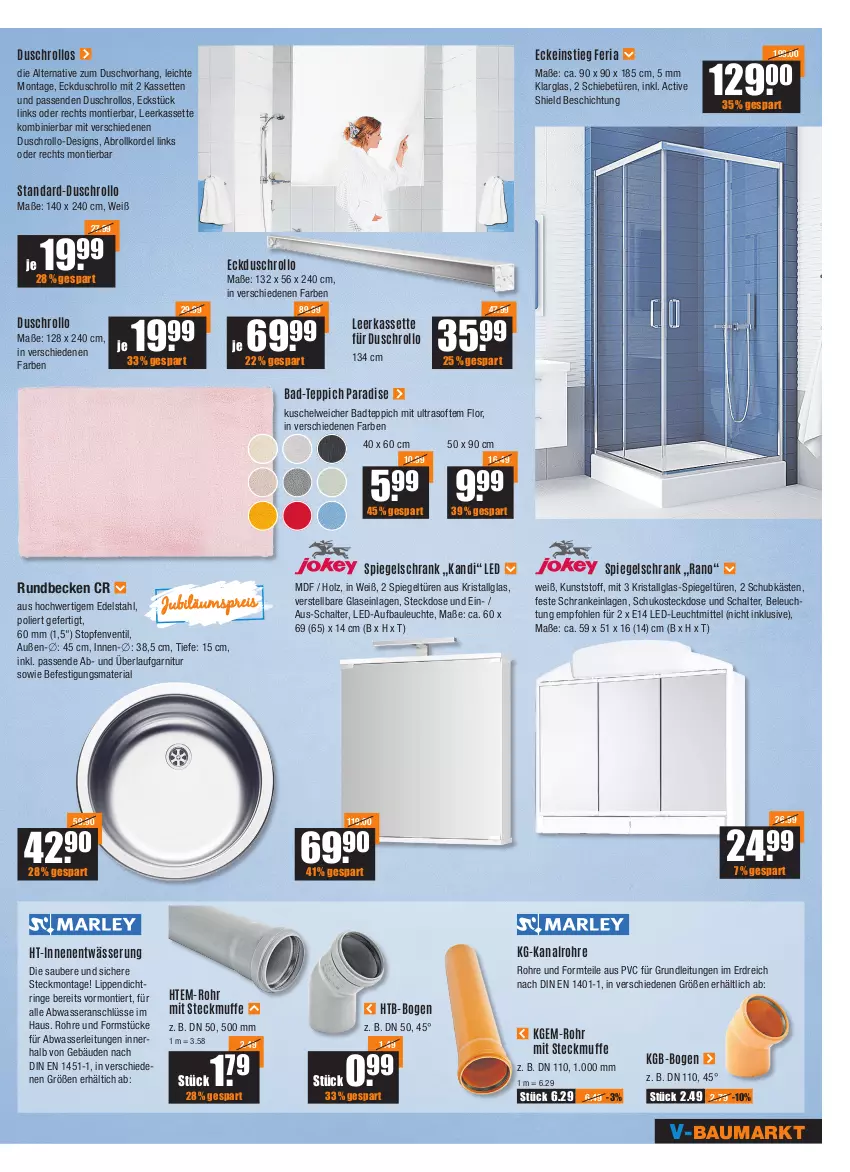 Aktueller Prospekt Vmarkt - V-Baumarkt - von 07.07 bis 13.07.2022 - strona 5 - produkty: Bad, badteppich, Bau, beleuchtung, duschvorhang, edelstahl, eis, garnitur, Holz, Jubiläums, jubiläumspreis, Kuschelweich, Leuchte, leuchtmittel, LG, reis, Ria, ring, Schal, Schrank, spiegel, spiegelschrank, steckdose, teppich, Ti, topf, Topfen, wasser