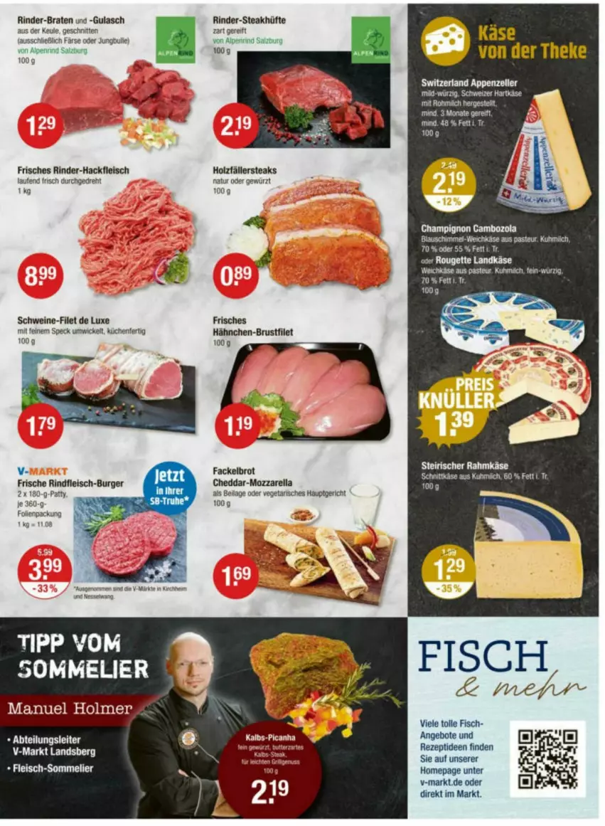 Aktueller Prospekt Vmarkt - Prospekte - von 02.05 bis 08.05.2024 - strona 3 - produkty: appenzeller, braten, brot, brustfilet, burger, cambozola, champignon, cheddar, eis, elle, filet, fisch, fleisch, gewürz, gulasch, hackfleisch, hähnchen-brustfilet, Holz, holzfällersteaks, ilag, Käse, küche, Küchen, Laufen, mozzarella, natur, Omep, rel, rind, rinder, rinder-hackfleisch, rindfleisch, salz, schnitten, schwein, schweine, schweine-filet, Speck, steak, steakhüfte, steaks, tee, Ti, Vegeta, wein, weine, WICK