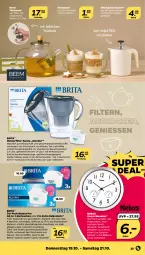 Gazetka promocyjna Netto - Woche 42 - Gazetka - ważna od 21.10 do 21.10.2023 - strona 25 - produkty: batterie, bio, brita, decke, Deckel, eis, Elan, Elektro, elle, geschirr, geschirrspüler, Grom, Haushaltsgeräte, Hygrometer, kaffee, kühlschrank, mac, Maxtra, mikrowelle, milch, milchaufschäumer, mit thermometer, reis, rel, Ria, rwe, Schrank, spülmaschinen, tasse, tee, teekanne, thermometer, Ti, tisch, uhr, wanduhr, wasser, wasserfilter