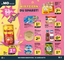 Gazetka promocyjna Netto - Woche 36 - Gazetka - ważna od 09.09 do 09.09.2023 - strona 12 - produkty: Bau, Blüte, brot, brut, Dorsch, dreistern, eier, eis, fisch, fische, fleisch, honig, malz, reis, ring, saft, sauce, Schmalz, spreewaldhof, Ti, Waage, wurst