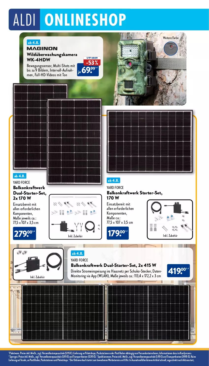 Aktueller Prospekt Aldi Nord - Von Montag - von 05.08 bis 10.08.2024 - strona 34 - produkty: Bewegungssensor, deo, eis, ente, kamera, kraft, monitor, ndk, reis, ring, Schal, Schale, Sport, Ti, uhr, Wild