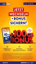 Gazetka promocyjna Aldi Nord - Von Montag - Gazetka - ważna od 10.08 do 10.08.2024 - strona 40 - produkty: aldi, aldi talk, auto, Bau, buch, eis, Germ, gin, LG, Rauch, reis, ring, rwe, Schal, sim, Ti, usb