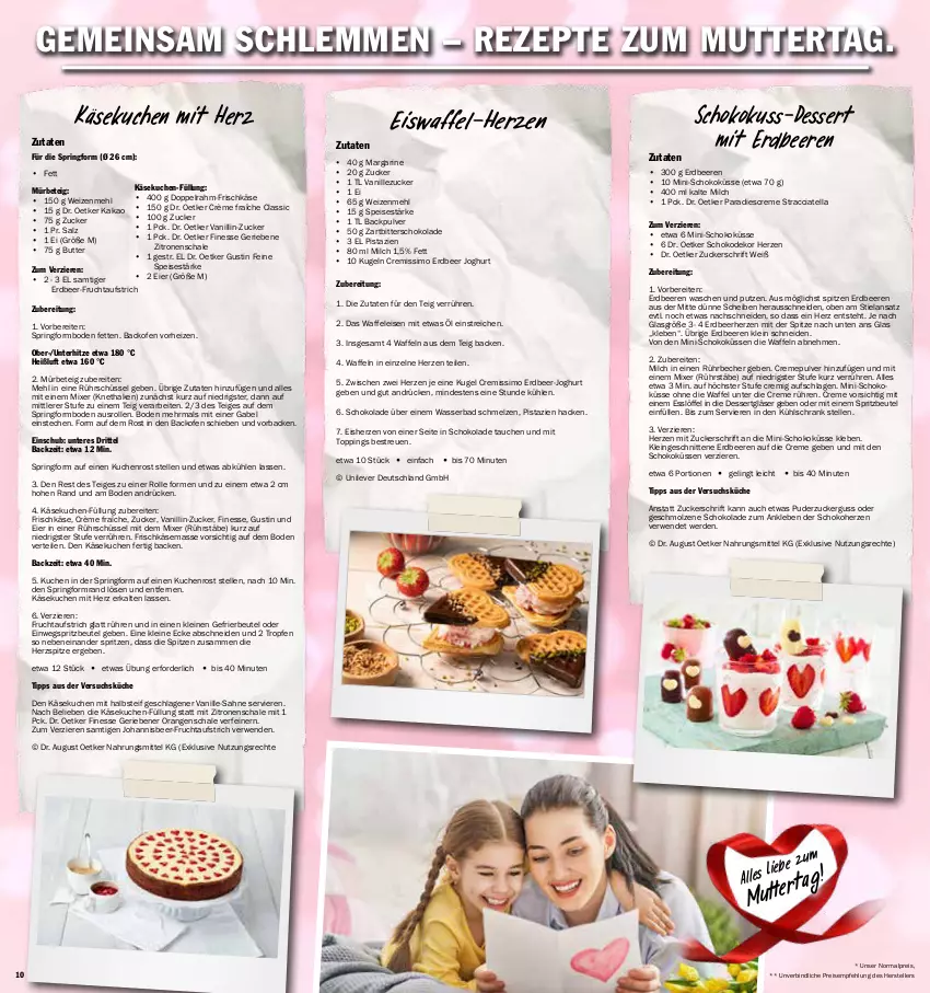 Aktueller Prospekt Aez - Prospekte - von 02.05 bis 07.05.2022 - strona 10 - produkty: ACC, aufstrich, backofen, Bad, Becher, beere, beeren, beutel, butter, creme, crème fraîche, cremissimo, dessert, Dr. Oetker, eier, eis, Elan, elle, erdbeere, erdbeeren, erde, finesse, frischkäse, frucht, fruchtaufstrich, gabel, gefrierbeutel, Gläser, joghur, joghurt, kakao, Käse, käsekuchen, küche, kuchen, Kugel, kühlschrank, leine, Löffel, margarine, mehl, milch, Mixer, Ofen, orange, orangen, pistazien, reis, rezept, rezepte, ring, Rührschüssel, rwe, sahne, salz, Schal, Schale, schnitten, schoko, schokolade, Schrank, schüssel, sim, Springform, teller, Ti, vanille, Waffeleisen, waffeln, wasser, weizenmehl, Zartbitterschokolade, zitrone, zitronen, zucker