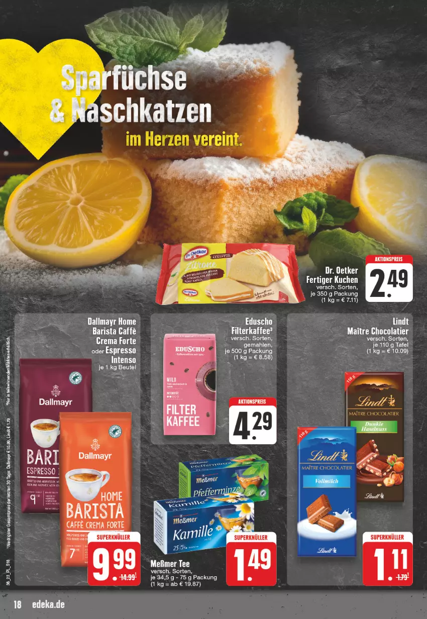 Aktueller Prospekt E Center - Angebote der Woche - von 28.08 bis 02.09.2023 - strona 18 - produkty: aktionspreis, caffe, dallmayr, eis, emmi, kuchen, lindt, reis, Ti