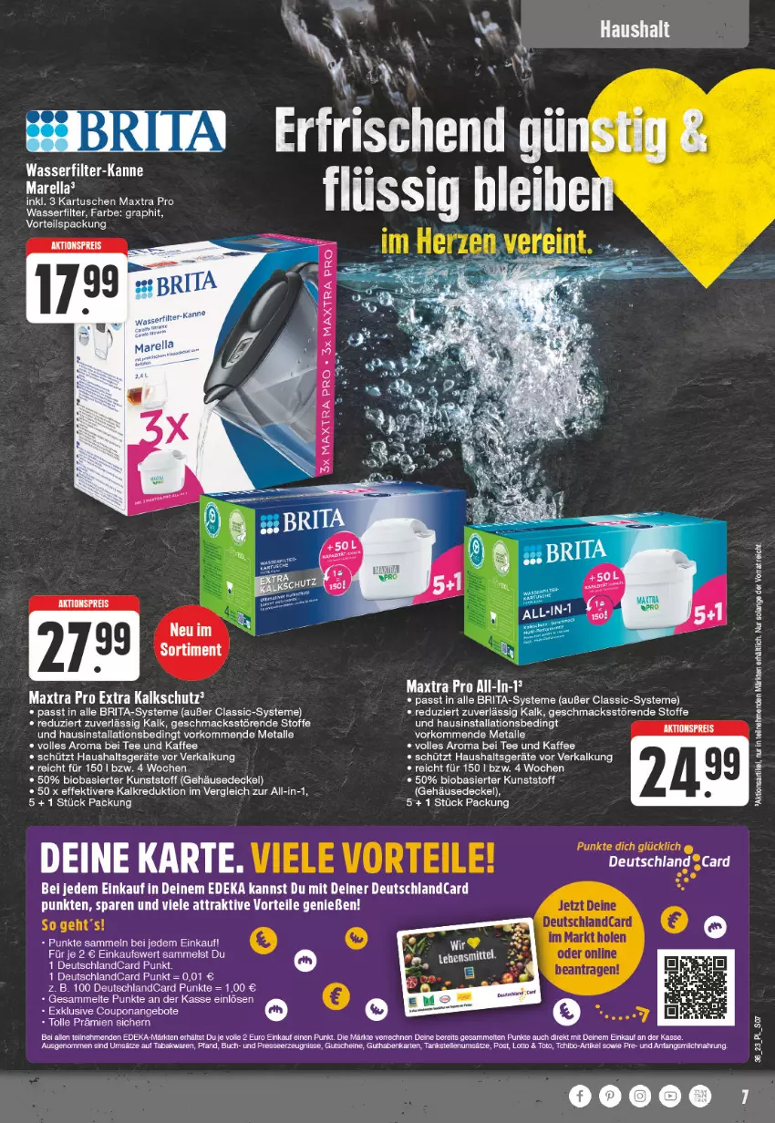 Aktueller Prospekt E Center - Angebote der Woche - von 28.08 bis 02.09.2023 - strona 7 - produkty: aktionspreis, angebot, angebote, bio, buch, coupon, decke, Deckel, deka, deutschland card, deutschlandcard, eis, elle, guthabenkarte, gutschein, gutscheine, Haushaltsgeräte, kaffee, mac, Maxtra, milch, reis, Tchibo, tee, Ti, wasser, wasserfilter