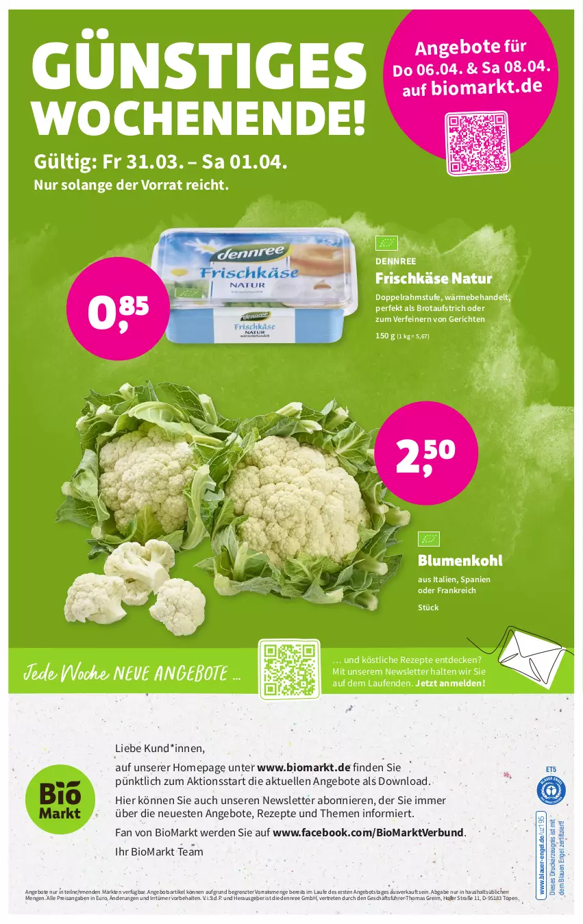 Aktueller Prospekt Denns Biomarkt - Prospekte - von 29.03 bis 11.04.2023 - strona 12 - produkty: angebot, angebote, auer, aufstrich, bio, blume, blumen, blumenkohl, brot, brotaufstrich, decke, dennree, doppelrahmstufe, drucker, eis, elle, Engel, erde, frischkäse, Käse, kerze, Laufen, natur, Omep, reis, rezept, rezepte, Ti, ZTE