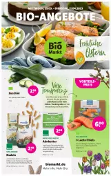 Gazetka promocyjna Denns Biomarkt - Prospekte - Gazetka - ważna od 11.04 do 11.04.2023 - strona 1 - produkty: andechser natur, angebot, angebote, aqua, auer, Berger, bio, butter, eis, elle, filet, filets, hartweizen, Kette, korn, lachs, natur, nudel, nudeln, reis, Sauerrahm, Streichzart, Ti, tisch, vorteilspreis, zucchini