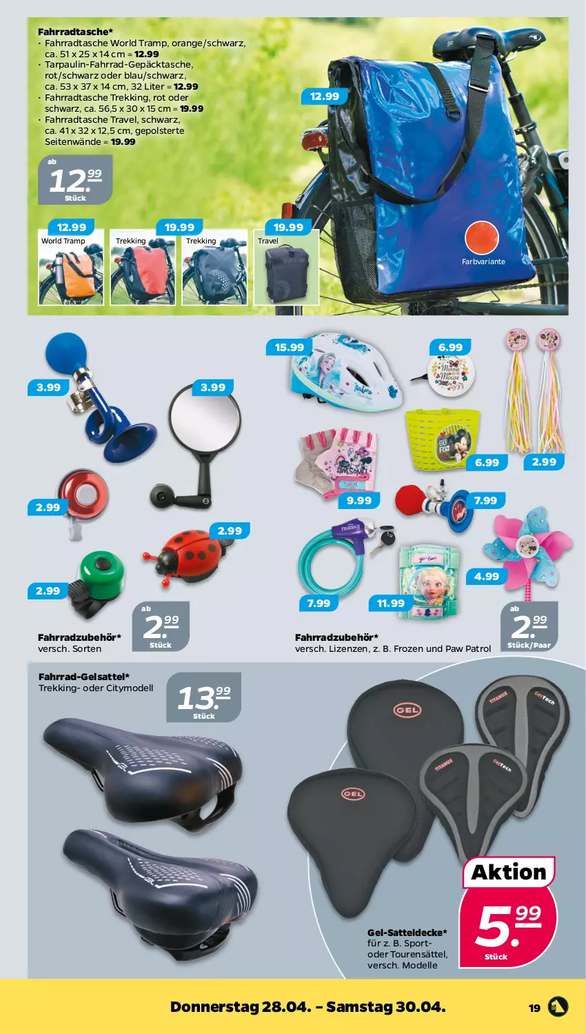 Aktueller Prospekt Netto - Angebote ab Montag - von 25.04 bis 01.05.2022 - strona 19 - produkty: decke, dell, elle, Fahrrad, Fahrradtasche, Mode, orange, Paw Patrol, Ria, sattel, Sport, Tasche, Ti