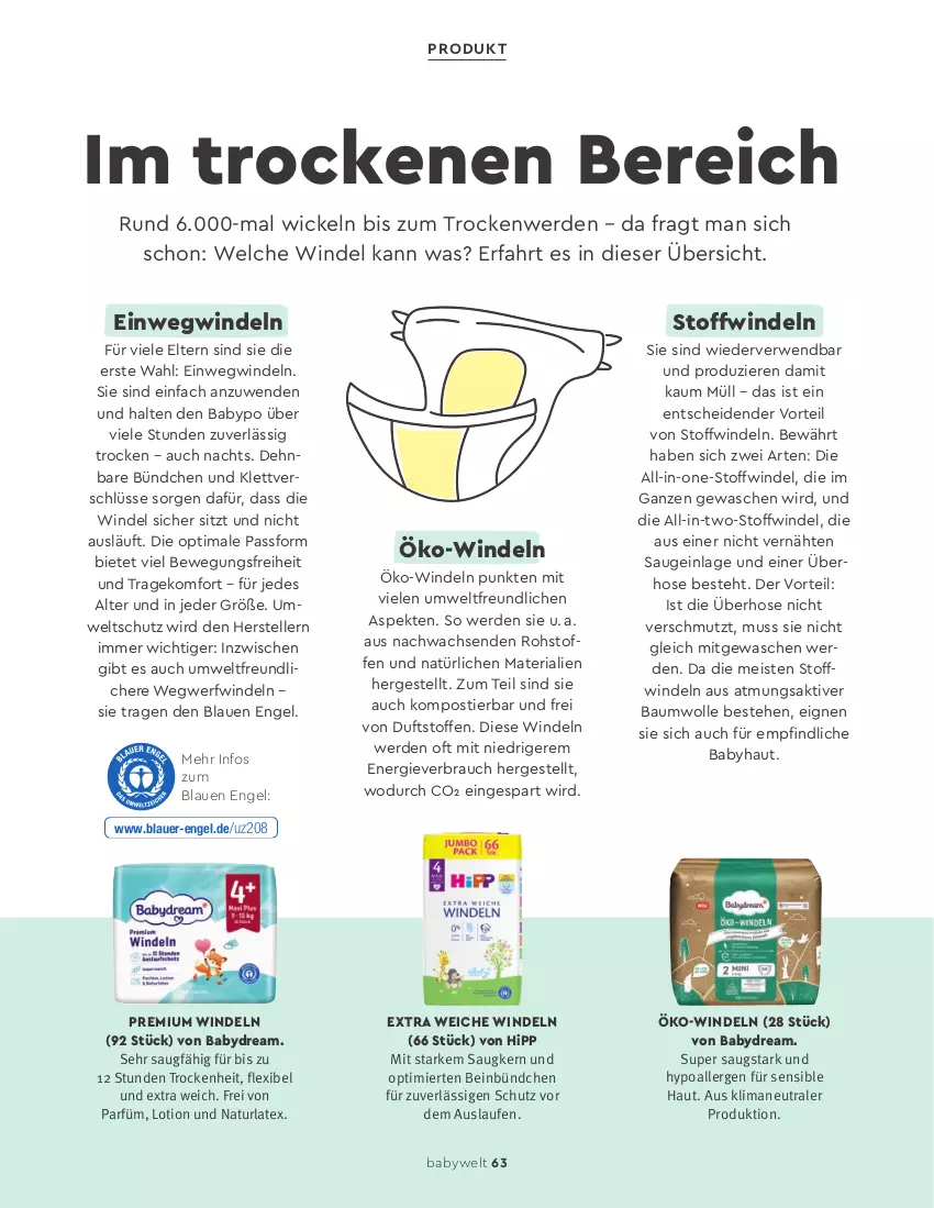 Aktueller Prospekt Rossmann - Prospekte - von 10.02 bis 20.03.2022 - strona 63 - produkty: auer, babydream, Bau, baumwolle, eis, elle, Engel, erde, hipp, hose, Laufen, Lotion, natur, Rauch, Ria, rwe, Stier, teller, Ti, WICK, windeln, wolle