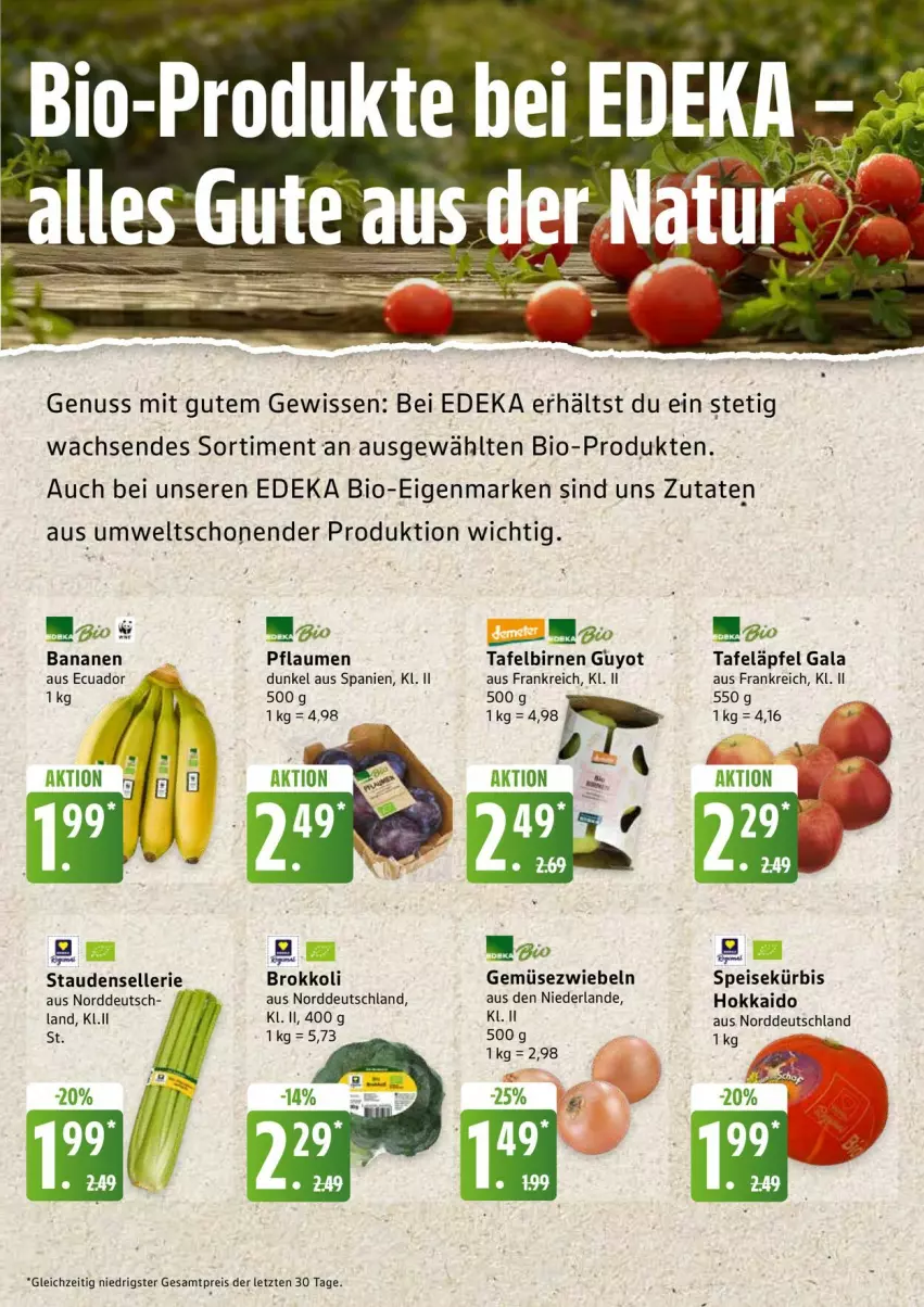 Aktueller Prospekt Edeka - Prospekte - von 07.09 bis 12.09.2026 - strona 6 - produkty: banane, bananen, bio, Birnen, brokkoli, deka, edeka bio, eis, elle, Gemüsezwiebel, Kürbis, nuss, pflaume, pflaumen, reis, stauden, tafeläpfel, tafelbirnen, Ti, Yo, ZTE, zwiebel, zwiebeln