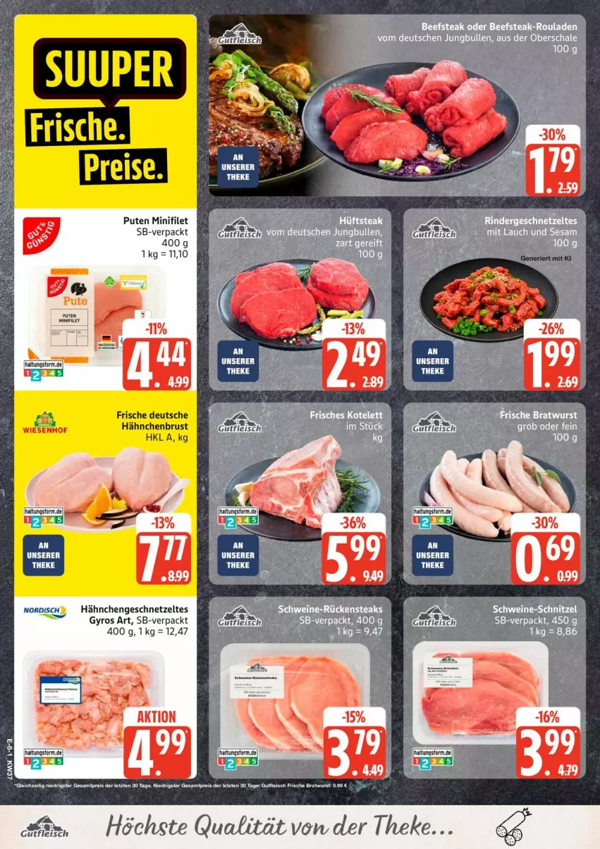 Aktueller Prospekt Edeka - Prospekte - von 07.09 bis 12.09.2026 - strona 8 - produkty: beef, eis, filet, geschnetzeltes, gyros, hähnchenbrust, Hähnchengeschnetzeltes, jungbullen, pute, reis, rouladen, Schal, Schale, steak, Zelt