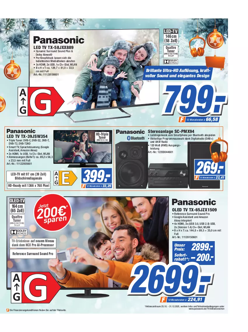 Aktueller Prospekt Expert Technomarkt - Prospekte - von 08.12 bis 14.12.2021 - strona 10 - produkty: alexa, amazon alexa, Brufen, dvb, dvb-s2, DVB-T, eis, HDMI, kraft, led tv, Maus, nivea, oled tv, Oled-TV, panasonic, Radio, reis, smart tv, smartphone, sofortrabatt, Spiele, Ti, tuner, usb