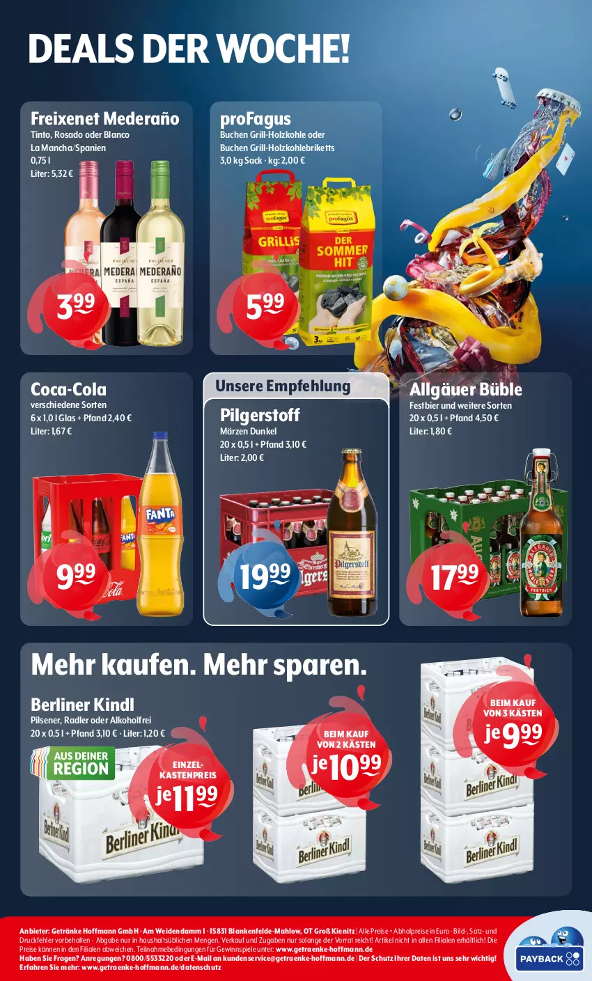 Aktueller Prospekt Getraenke Hoffmann - Prospekte - von 16.09 bis 21.09.2024 - strona 8 - produkty: abholpreise, alkohol, berliner, berliner kindl, bier, briketts, buch, coca-cola, cola, eis, freixenet, getränk, getränke, gewinnspiel, grill, grill-holzkohle, Holz, holzkohle, LG, pils, pilsener, profagus, radler, reis, sac, Spiele, Ti