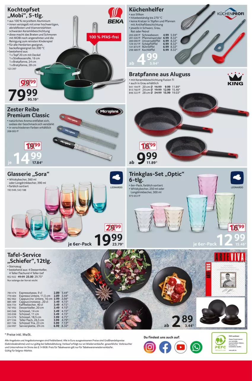 Aktueller Prospekt Selgros - Non Food - von 13.03 bis 19.03.2025 - strona 20 - produkty: angebot, angebote, backofen, Becher, braten, bratpfanne, brie, Cap, cappuccino, cin, decke, Deckel, dessert, Dessertteller, drink, eis, elle, espresso, herdarten, hero, kaffee, kaffeebecher, Kinder, Kinderspiel, Kochlöffel, Kochtopf, küche, Küchen, Küchenhelfer, küchenprofi, latte, LG, Löffel, mac, Ofen, pfanne, pfannen, Pfannenwender, Rauch, Reinigung, reis, Ria, rosen, Schneebesen, Schöpflöffel, schüssel, Soda, stielkasserolle, tasse, teller, Ti, topf, Topfset, trinkglas, und pfanne, wasser, whisky, Whiskybecher