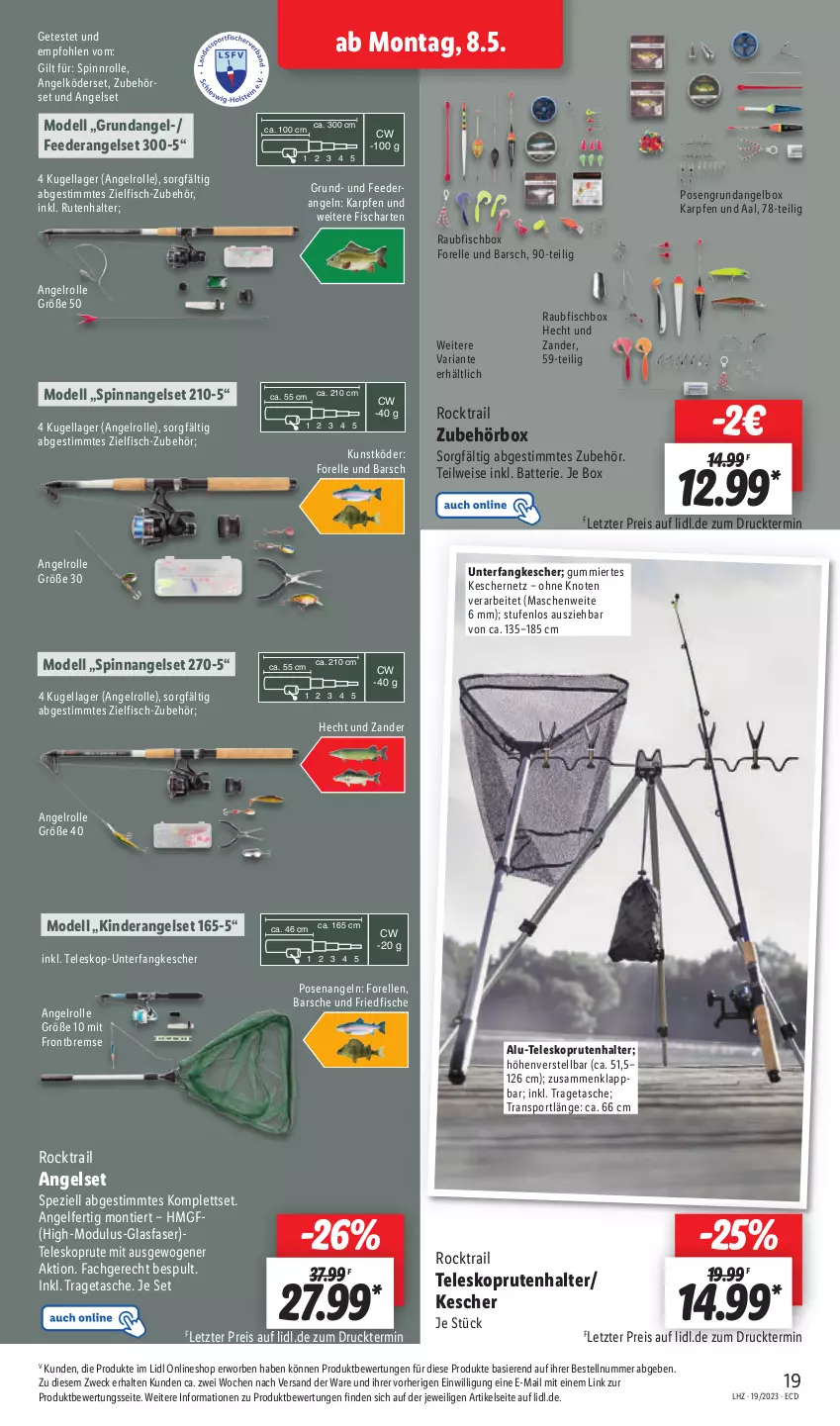 Aktueller Prospekt Lidl - Aktionsprospekt - von 08.05 bis 13.05.2023 - strona 23 - produkty: ACC, accessoires, batterie, Cif, cin, dell, drucker, eis, elle, erde, fisch, fische, forelle, Germ, hero, Kescher, Kinder, Kugel, lenco, Mode, mousse, natur, natura, Pronto, Rauch, reis, rel, Ria, rwe, sac, slip, Spezi, Sport, Stier, Tasche, telefon, Teleskop, Ti, tisch, tragetasche, weck, Zander, ZTE