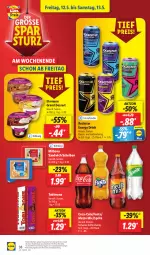 Gazetka promocyjna Lidl - Aktionsprospekt - Gazetka - ważna od 13.05 do 13.05.2023 - strona 44 - produkty: angebot, Bona, coca-cola, cola, dessert, drink, drucker, ehrmann, Ehrmann Grand Dessert, eis, elle, energy drink, Engel, fanta, kerze, Mezzo Mix, Milbona, papier, preisvorteil, reis, Rockstar, sandwich, sprite, teller, Ti, toblerone, ZTE