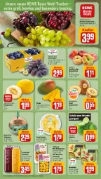 Gazetka promocyjna Rewe - Prospekte - Gazetka - ważna od 17.08 do 17.08.2024 - strona 6 - produkty: ananas, drink, eis, Elan, fleisch, guacamole, honig, honigmelone, kartoffel, kartoffeln, kiwi, kokos, kokosnuss, korb, kuchen, limette, limetten, mango, melone, Mett, metten, nuss, pfirsich, pfirsiche, plattpfirsiche, rewe beste wahl, rosmarin, Schal, Schale, smoothie, sweet ananas, tafeltrauben, Ti, trauben, true fruits, zespri