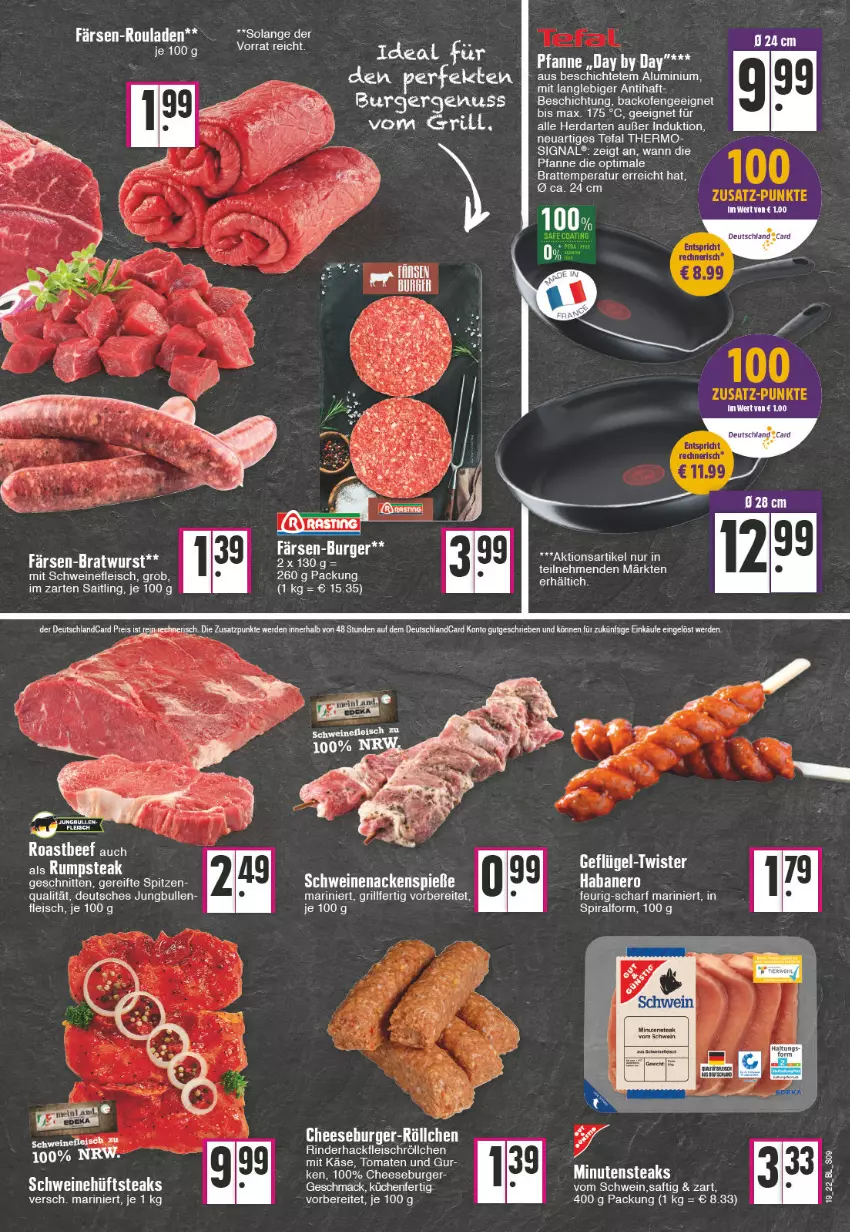 Aktueller Prospekt Edeka - Angebote der Woche - von 09.05 bis 14.05.2022 - strona 9 - produkty: backofen, beef, bratwurst, burger, deutschland card, deutschlandcard, eis, erde, fleisch, Geflügel, grill, hackfleisch, herdarten, im zarten saitling, jungbullen, Käse, küche, Küchen, mac, minutensteaks, nero, Ofen, pfanne, reis, rind, rinder, rinderhackfleisch, roastbeef, rouladen, saft, schwein, schweine, schweinefleisch, schweinenacken, Signal, steak, steaks, tefal, Ti, tisch, tomate, tomaten, wein, weine, wurst