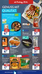 Gazetka promocyjna AldiSud - ALDI Aktuell - Gazetka - ważna od 30.04 do 30.04.2022 - strona 40 - produkty: aldi, aqua, bio, Bio-Hackfleisch, brustfilet, eis, elle, ente, filet, fisch, fleisch, forelle, gewürz, gnocchi, gsw, hackfleisch, hähnchenbrust, hähnchenbrustfilet, Hähnchensteak, hähnchensteaks, küche, Küchen, marinade, mozzarella, nuss, paprika, pasta, pfanne, pfannen, prosciutto, prosciutto crudo, Rana, reis, rel, schwein, steak, steaks, Ti, tomate, torte, tortellini, wein