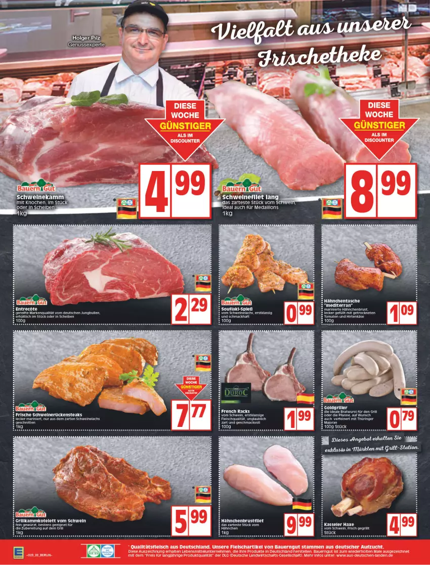 Aktueller Prospekt Edeka - Angebote der Woche - von 06.06 bis 11.06.2022 - strona 2 - produkty: angebot, bier, bratwurst, brustfilet, eis, filet, fleisch, gewürz, grill, hähnchenbrust, hähnchenbrustfilet, hirtenkäse, jungbullen, Käse, kotelett, lachs, mac, pfanne, ring, Rückensteak, rückensteaks, schnitten, schwein, schweine, Schweinelachs, steak, steaks, Tasche, tee, Ti, tomate, tomaten, wein, weine, wurst