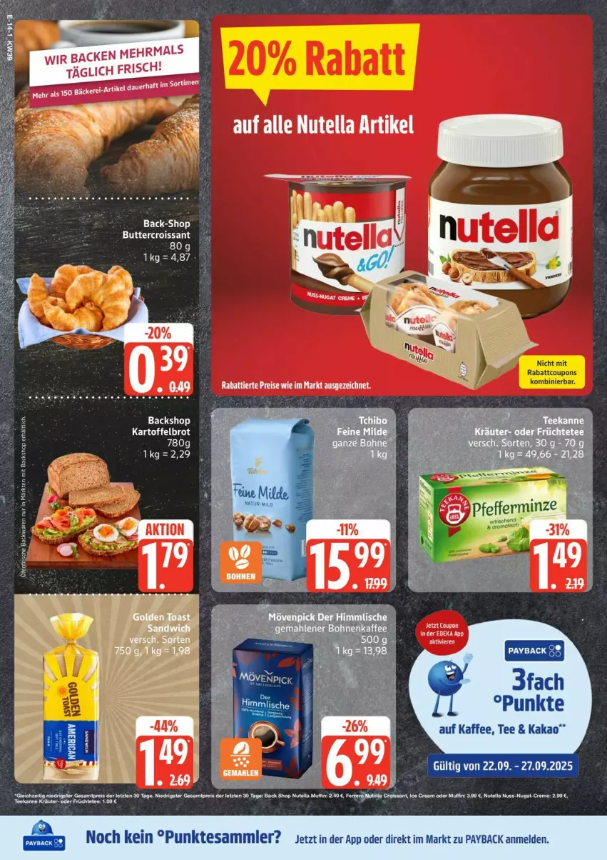 Aktueller Prospekt Edeka - Prospekte - von 22.09 bis 27.09.2025 - strona 14 - produkty: brot, deka, kartoffel, Kartoffelbrot, Ti