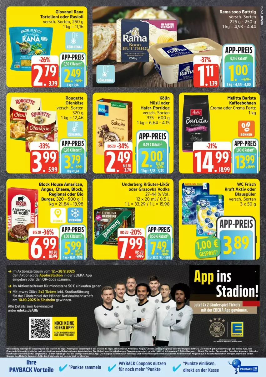 Aktueller Prospekt Edeka - Prospekte - von 22.09 bis 27.09.2025 - strona 5 - produkty: coupon, coupons, deka, eier, eis, gewinnspiel, rama, reis, Ti