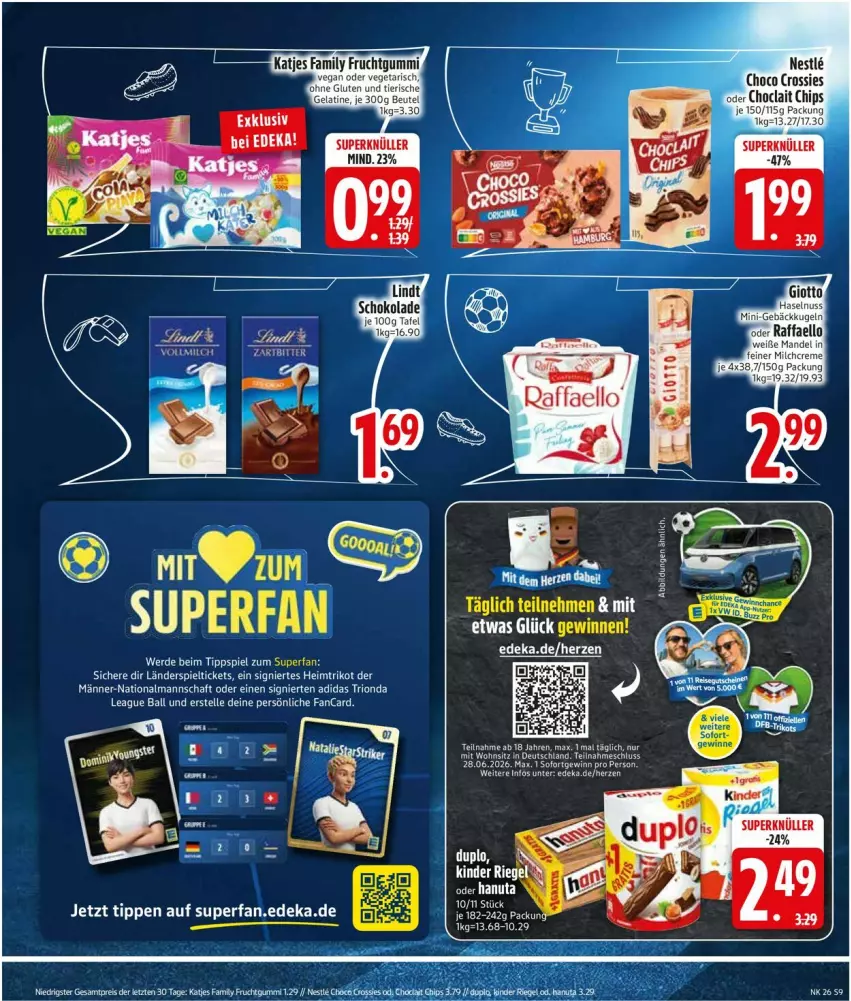 Aktueller Prospekt Edeka - Prospekte - von 22.06 bis 27.06.2026 - strona 13 - produkty: Adidas, ball, deka, duplo, elle, frucht, fruchtgummi, katjes, milch, stuhl, tee, Ti, Trikot, vollmilch