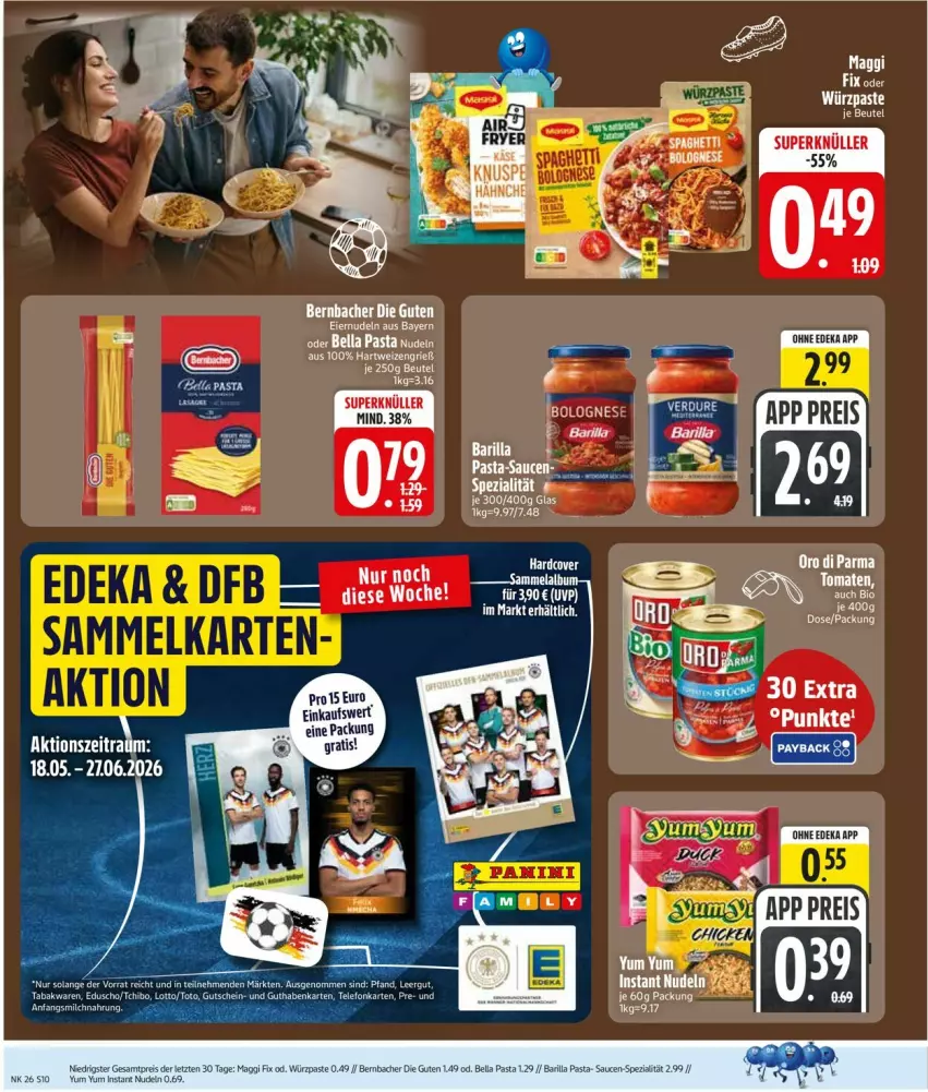 Aktueller Prospekt Edeka - Prospekte - von 22.06 bis 27.06.2026 - strona 14 - produkty: bernbacher, bio, bolognese, deka, eier, eiernudeln, eis, epson, hartweizen, maggi, maggi fix, nudel, nudeln, pasta, reis, sauce, saucen, Spezi, tee, Ti, ZTE