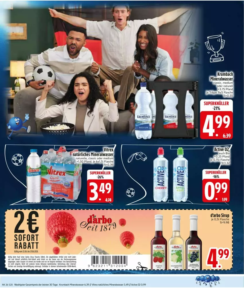 Aktueller Prospekt Edeka - Prospekte - von 22.06 bis 27.06.2026 - strona 24 - produkty: Alwa, elle, flasche, mineralwasser, natur, natürliches mineralwasser, rel, sirup, vitrex, wasser