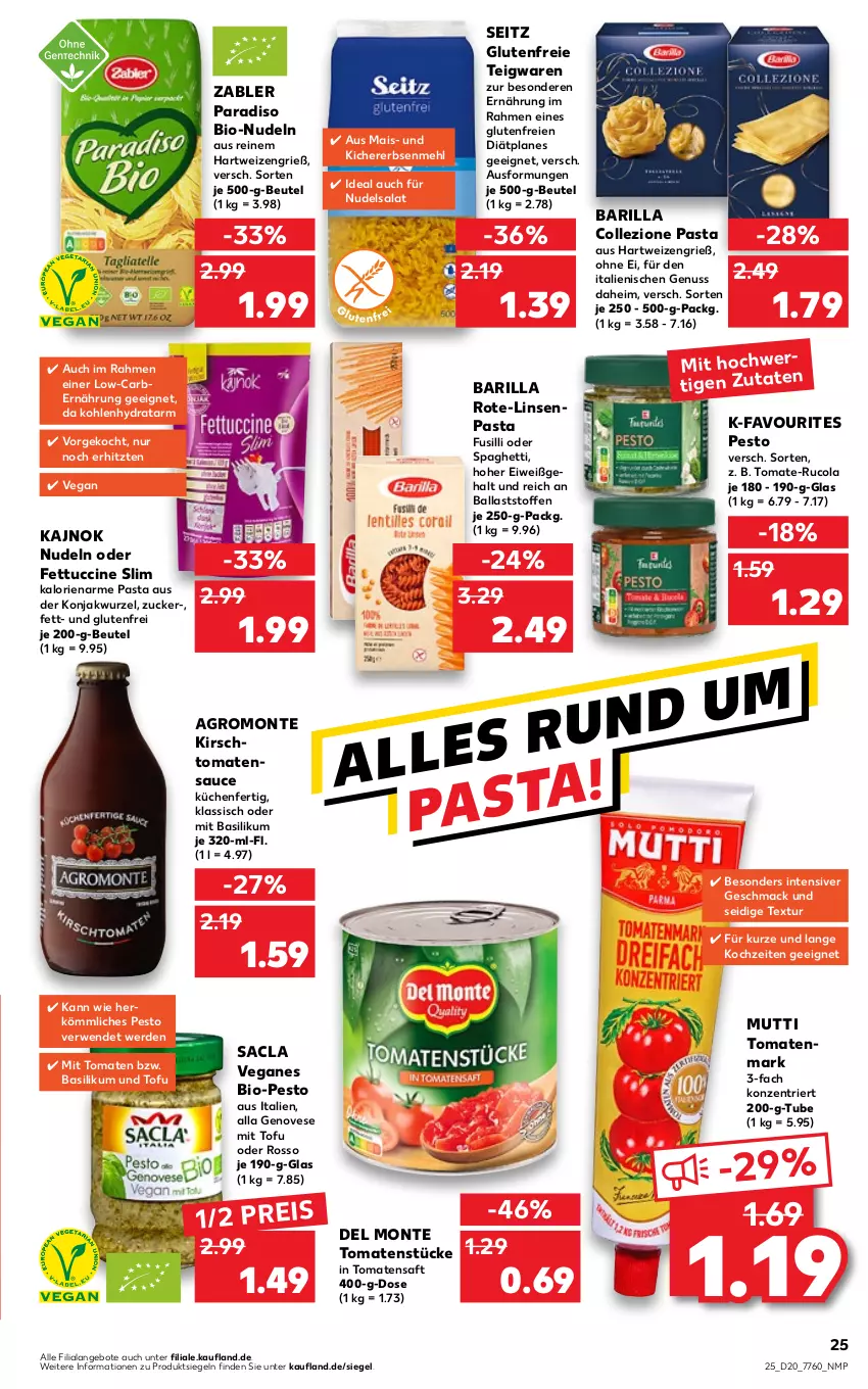 Aktueller Prospekt Kaufland - von 19.05 bis 25.05.2022 - strona 25 - produkty: angebot, angebote, ball, barilla, basilikum, beutel, bio, cin, cola, eis, erbsen, erde, fusilli, genovese, Grom, hartweizen, kichererbsen, kirsch, küche, Küchen, linsen, mac, mais, mehl, monte, Mutti, nudel, nudeln, nudelsalat, nuss, pasta, pesto, reis, rucola, rwe, sac, saft, salat, sauce, spaghetti, teigwaren, Ti, Tofu, tomate, tomaten, Tomatensaft, tomatensauce, tuc, Zabler, ZTE, zucker