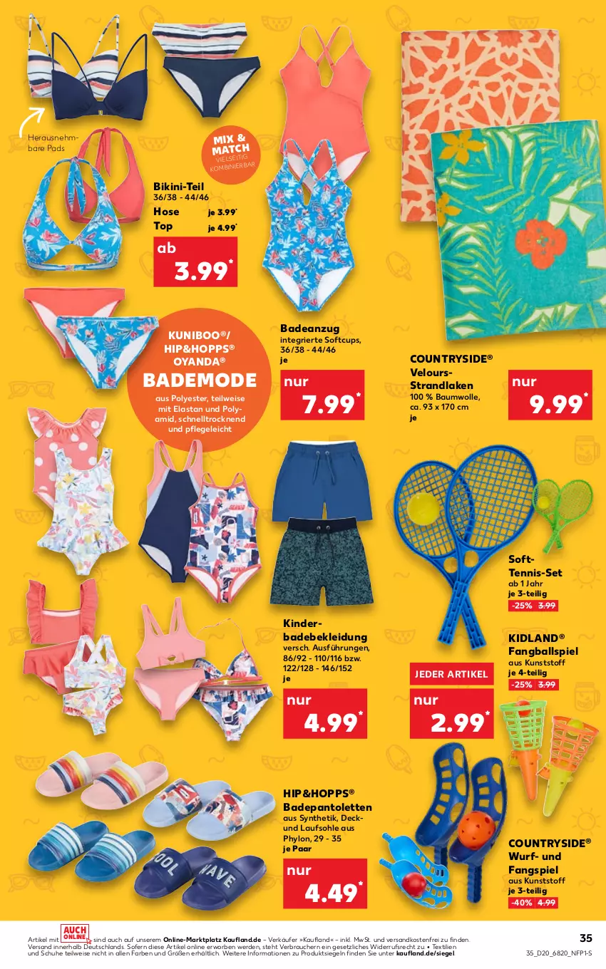 Aktueller Prospekt Kaufland - von 19.05 bis 25.05.2022 - strona 35 - produkty: Anzug, Bad, badeanzug, ball, Bau, baumwolle, bikini, eis, erde, hose, Hylo, Kinder, kleid, Kleidung, Mode, ndk, pantolette, pantoletten, Rauch, schuhe, strandlaken, Ti, versandkostenfrei, wolle